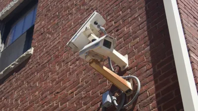 Security cameras on a building