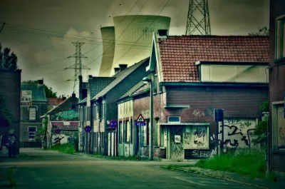 Power plant and residential neighborhood