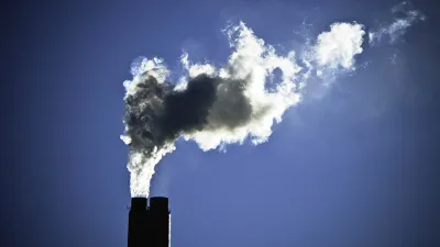 Smokestack with billowing smoke