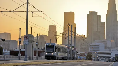 Eastside Gold Line and Los Angeles skyline