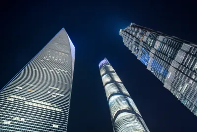 Shanghai Tower, World Financial Center, and Jin Mao Tower