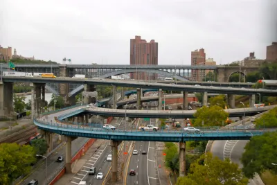 The ramps of the interchange between the Major Deegan Expressway and the Cross Bronx Expressway