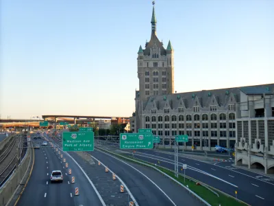 Interstate 787 with Albany buildings in background