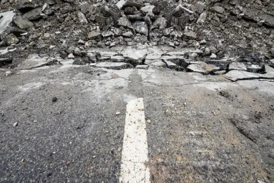Crumbling road