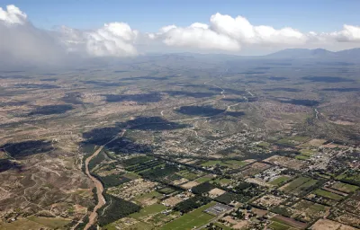 The San Pedro River where it passes through Saint David, south of Benson, Arizona.