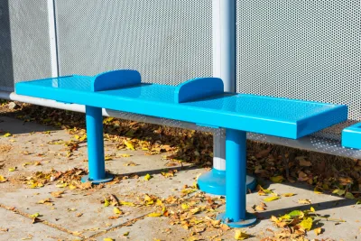 Bus bench with "armrests" to prevent lying down