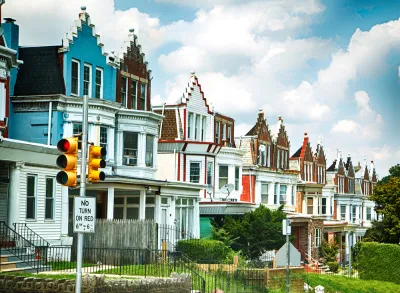 Colorfu rowhouses in Philadelphia, Pennsylvania