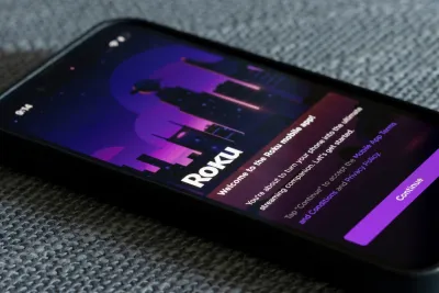 iPhone screen with Roku app open