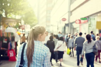 Pedestrians on a city street