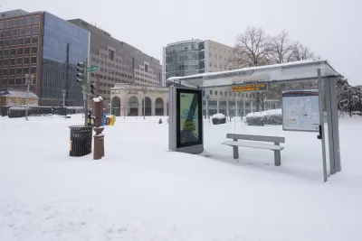 Snowy Washington, D.C. bus stop
