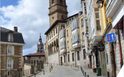 Photo of European road in medieval city