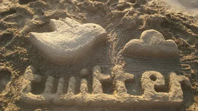 Twitter escultura de arena
