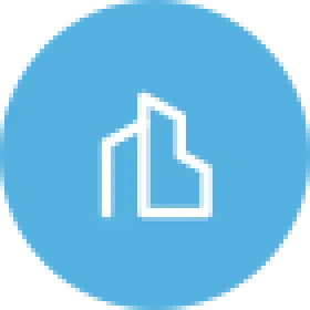 City profiles simple icon in white and light blue