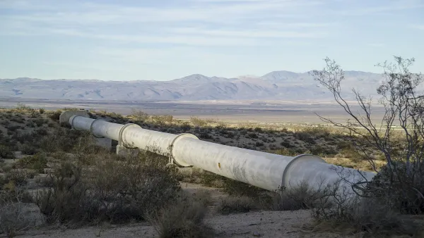 A water-pipeline in the foothills west of Ridgecrest, CA