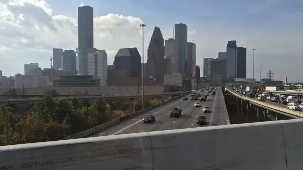 Downtown Houston overlooking Interstate 45.