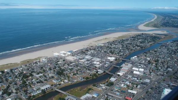 Aerial view of Seaside, Oregon