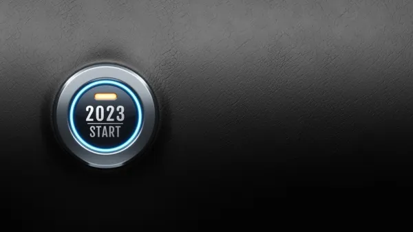 A button to start a car reads “2023 Start”