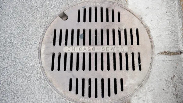 Close-up of Chicago Sewer manhole cover.