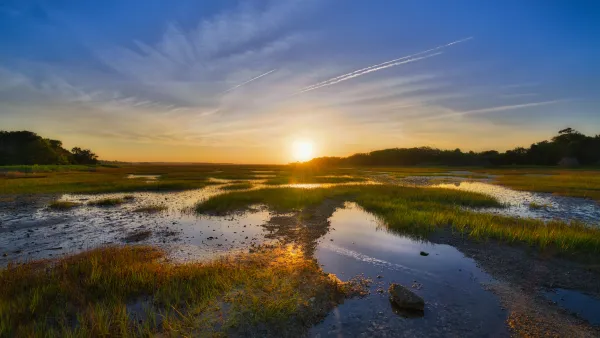 View of wetlands in South Carolina at sunrise or sunset