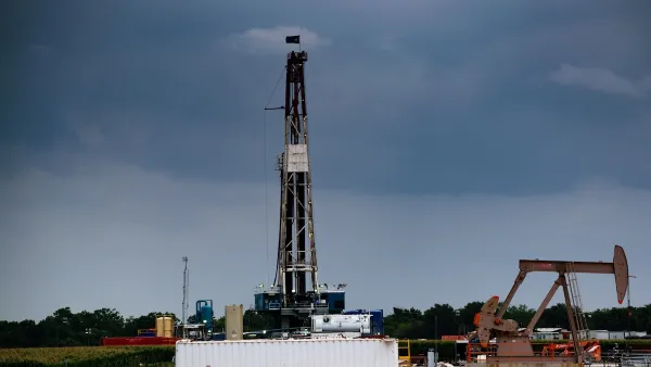 Oil drilling rig in South Texas.
