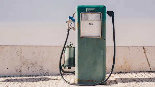 Faded green vintage gas pump