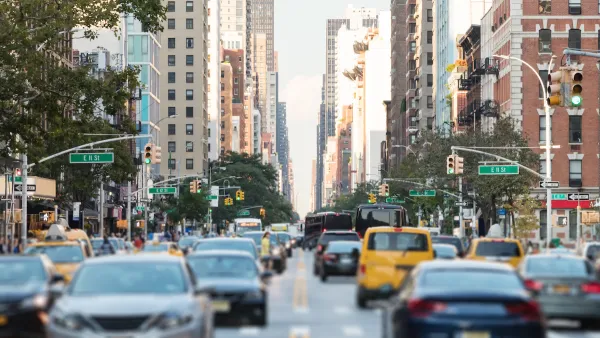 Traffic on a Manhattan street.
