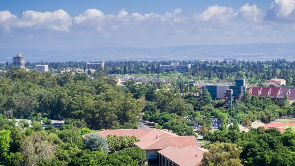 Aerial view of Menlo Park in Silicon Valley, California.