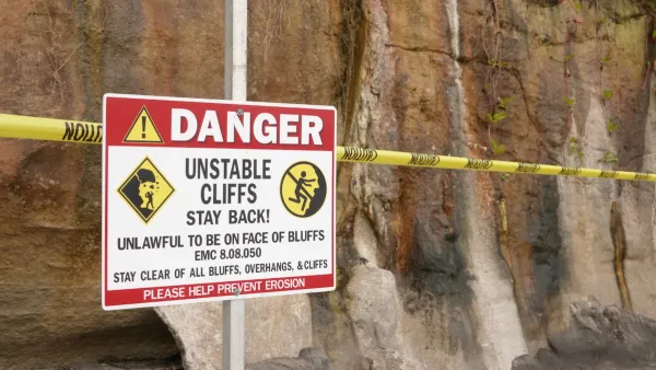 "Danger - Unstable Cliffs" sign