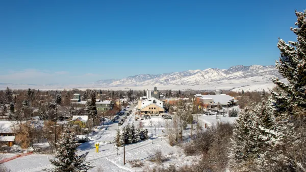 Snowy vista of Bozeman, Montana