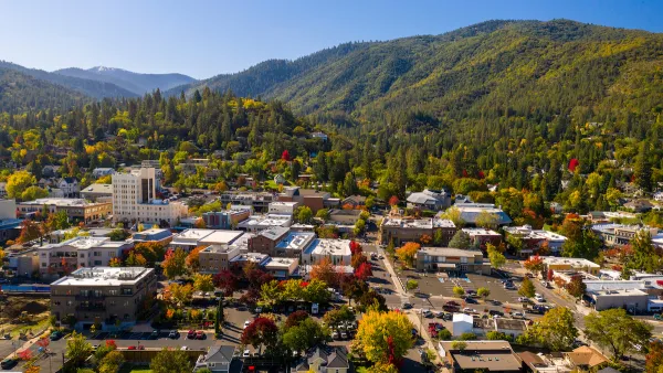 Aerial view of Ashland, Oregon.