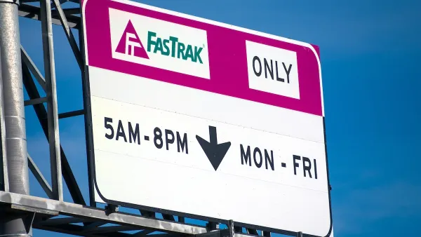 Close-up of Fastrak sign on California highway.