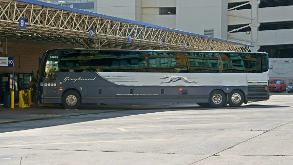 Greyhound bus at Philadelphia bus station