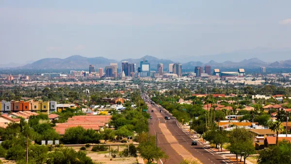 Aerial view of downtown Phoenix, Arizona.