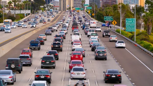View of traffic on San Diego freeway.