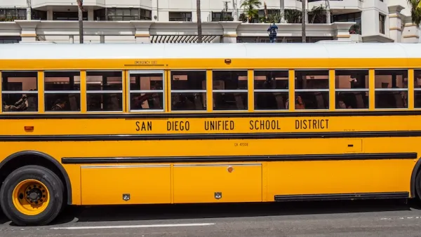 Yellow San Diego Unified School District school bus.