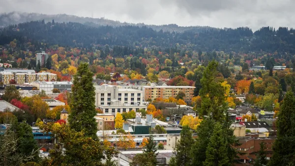 Aerial view of Eugene, Oregon.