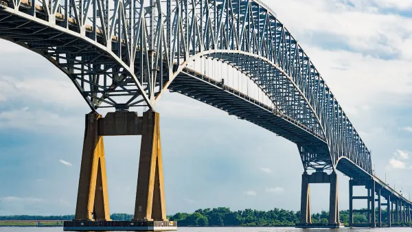 View from under Francis Scott Key Bridge in Baltimore, MD.