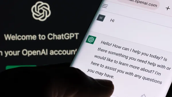 close-up of person using ChatGPT app on mobile phone.