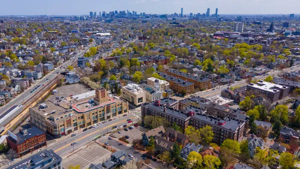 Aerial view of Cambridge, Massachusetts.