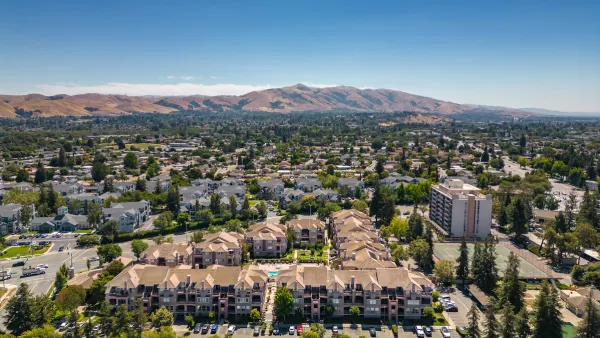 Aerial view of suburban Fremont, California.