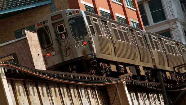 Elevated train in Chicago, Illinois.