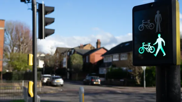 Close-up of pedestrian and bike traffic light turned green.