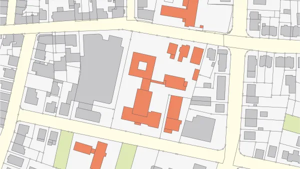 Illustrated map of building plats