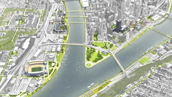 Rendering of Completing the Loop river plan for Pittsburgh, PA