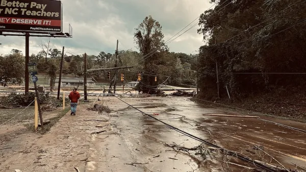 Damage from flooding from HUrricane Helene in North Carolina.