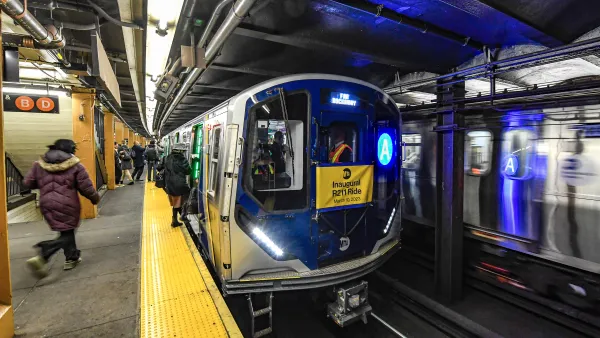 The inaugural ride of the new R211 subway cars in the New York Subway.