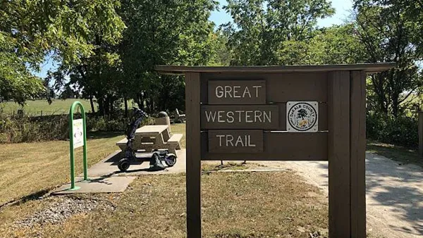 Sign for Great Western Trail near Chicago, Illinois.