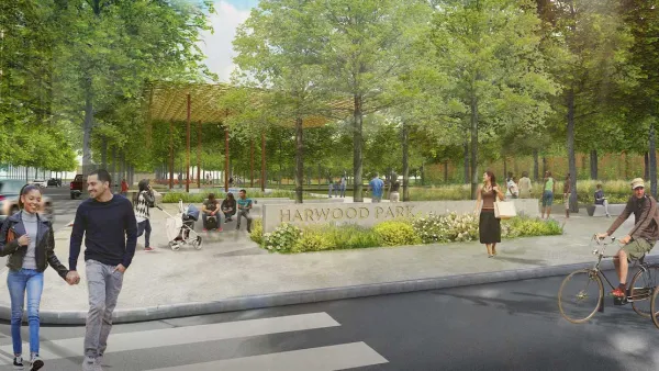 Rendering of Harwood Park in Dallas, Texas.