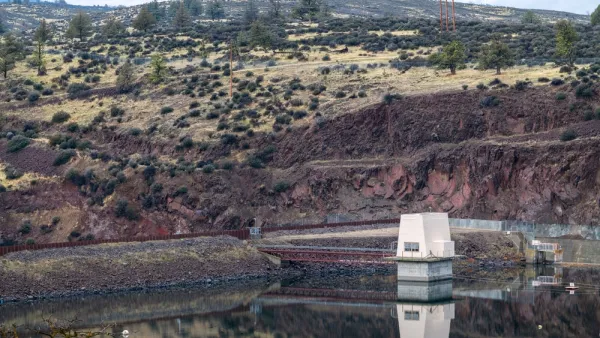 A small dam located in a rural location.