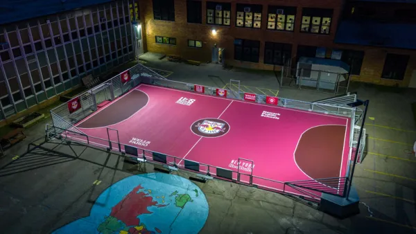 Safe Places to Play mini-pitch at Luis Muñoz Marin School in Newark, New Jersey